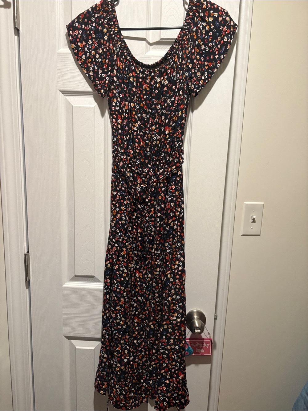 Maurices Black Floral Maxi Dress with Multicolor Blooms